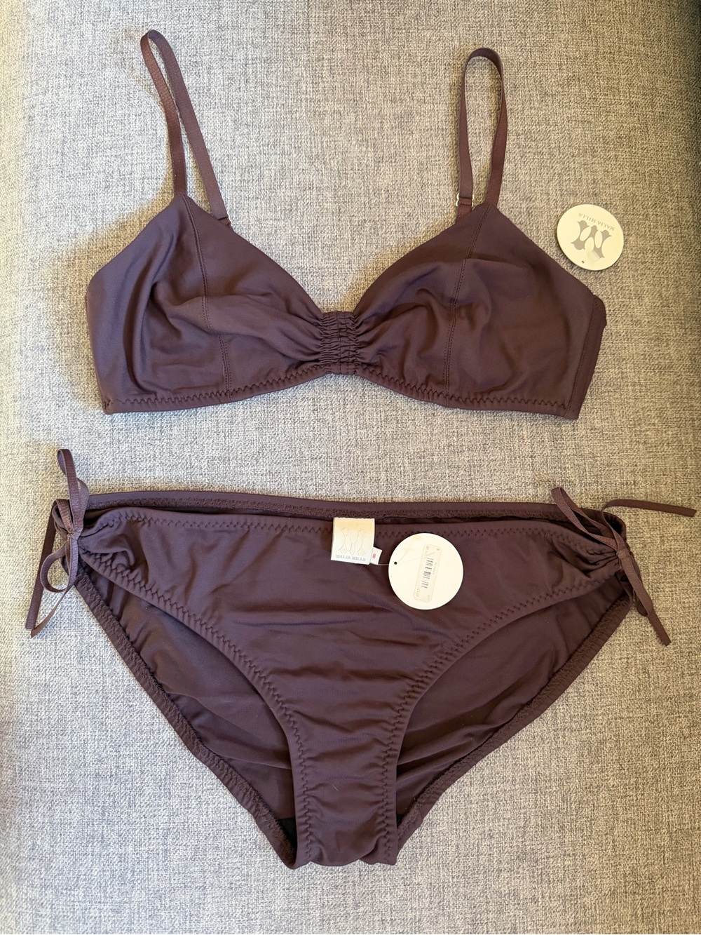Malia Mills Swim suit- NWT Sequoia Bralette Bikini Set with Side-Tie Bottoms